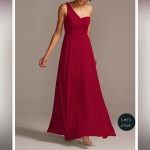 Elegant One-Shoulder Red Dress